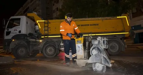 Mersin’de yol güvenliği için gece çalışması