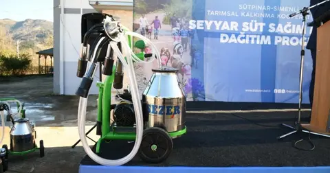 Trabzon'da çiftçilere süt sağım makinesi desteği
