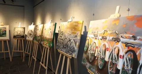 Kayseri Talas'ta sanat ve bisiklet buluşması