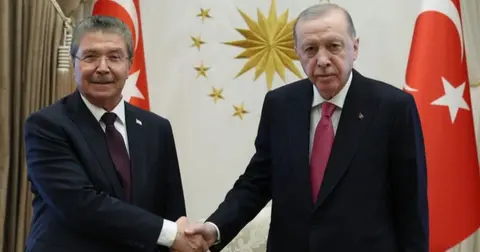 Cumhurbaşkanı Erdoğan, KKTC Başbakanı Üstel’i kabul etti
