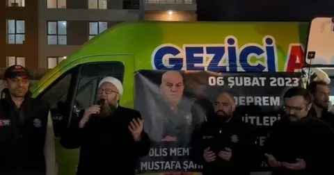 Deprem bölgesine ilk günden bu yana destek veren polis memuru Mustafa Şahin'den 6 Şubat’ta anlamlı vefa