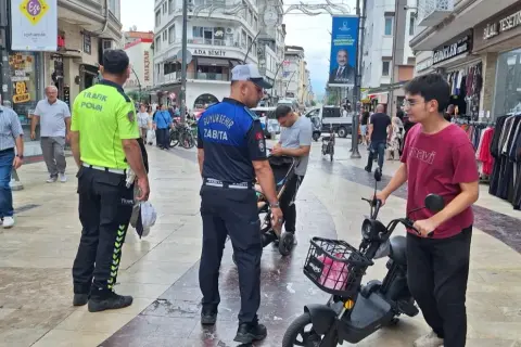 Ordu'da yaya alanlarına motosiklet girenler cezalandırıldı