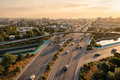 Mavişehir'de yeşil alanlar köprüyle kucaklaşıyor