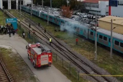 Başkentray’da gerçeği aratmayan yangın tatbikatı!