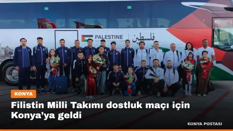 Filistin Milli Takımı dostluk maçı için Konya’ya geldi