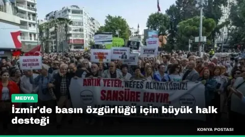 İzmir'de basın özgürlüğü için büyük halk desteği