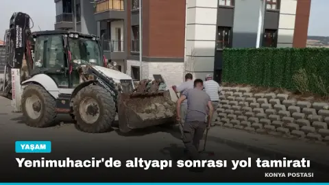 Yenimuhacir'de altyapı sonrası yol tamiratı