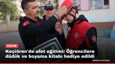 Keçiören'de afet eğitimi: Öğrencilere düdük ve boyama kitabı hediye edildi