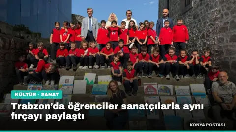 Trabzon’da öğrenciler sanatçılarla aynı fırçayı paylaştı