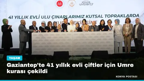 Gaziantep’te 41 yıllık evli çiftler için Umre kurası çekildi