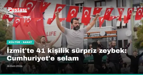 İzmit'te 41 kişilik sürpriz zeybek: Cumhuriyet'e selam