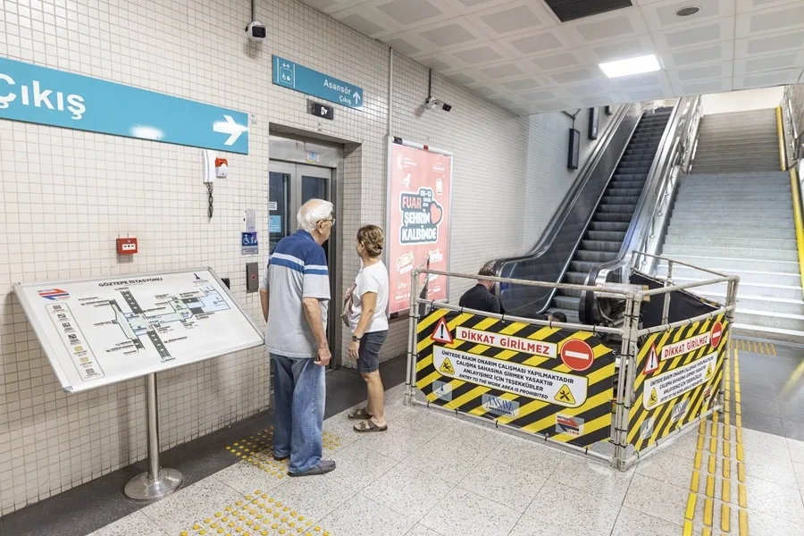 İzmir Metro'nun Merdiven ve Asansör Bakımı Yoğunlaşıyor