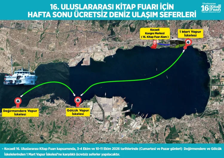 Kocaeli'den kitapseverlere denizden fuara konforlu ulaşım