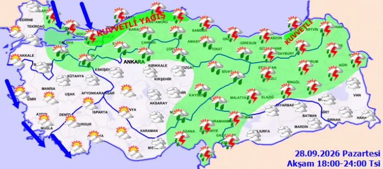 Hava sıcaklıkları düşüyor! Çok sayıda bölgede kuvvetli yağış bekleniyor