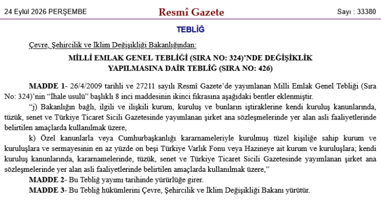 Milli Emlak'ta ihale usulüne yeni düzenleme