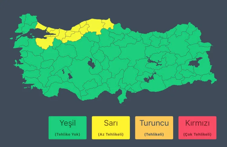 10 il için kuvvetli yağış uyarısı
