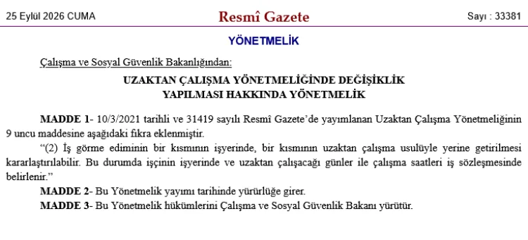 Uzaktan çalışmada yeni dönem... Hibrit çalışma modeli 'Resmi'leşti!