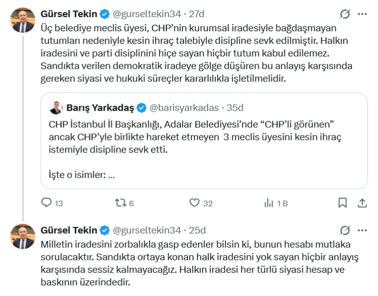 Adalar’da AK Parti Kazandı, CHP’den 3 Üye İhraç
