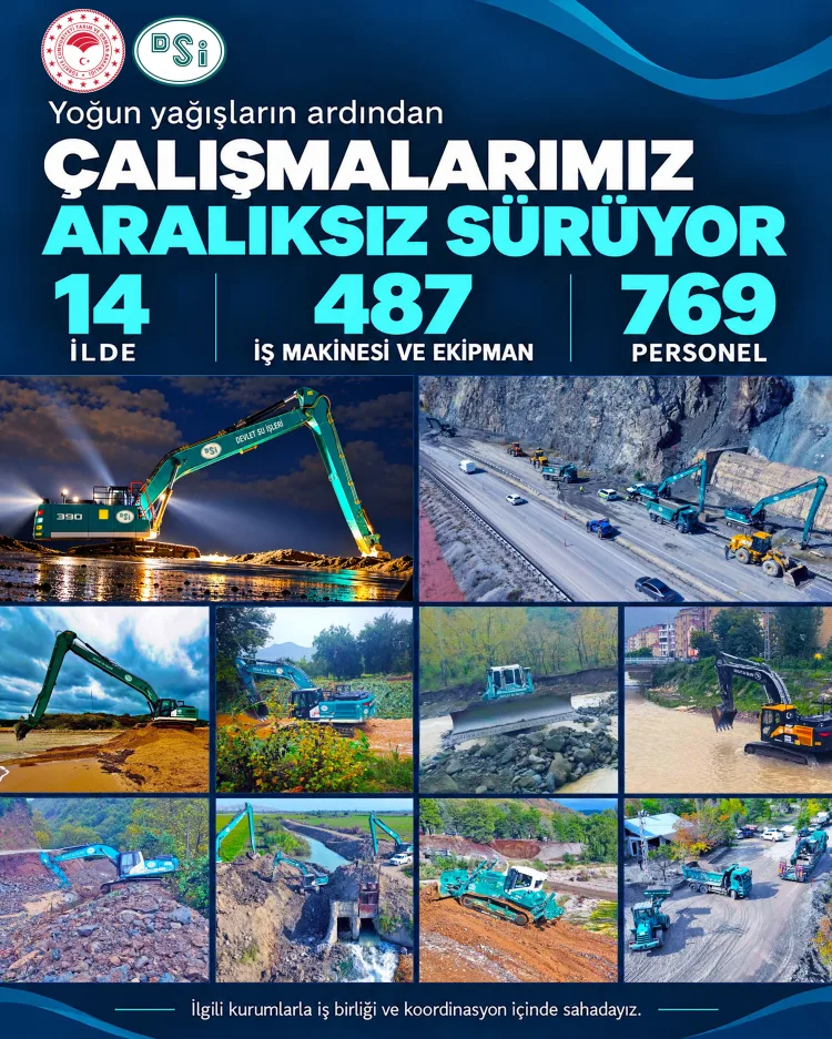 4 bölgede taşkın ve su baskınları! DSİ ekipleri sahada