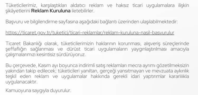 Kasım indirimlerine sıkı denetim! Aldatıcı reklamlara 39,9 milyon TL ceza