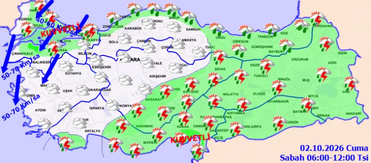 Meteoroloji’den kuvvetli yağış ve fırtına uyarısı