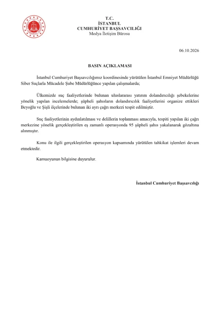 İstanbul’da yatırım dolandırıcılığına 95 gözaltı!