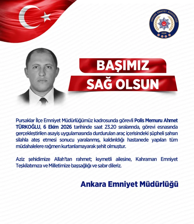 Ankara’da polis memuru silahlı saldırıda şehit oldu