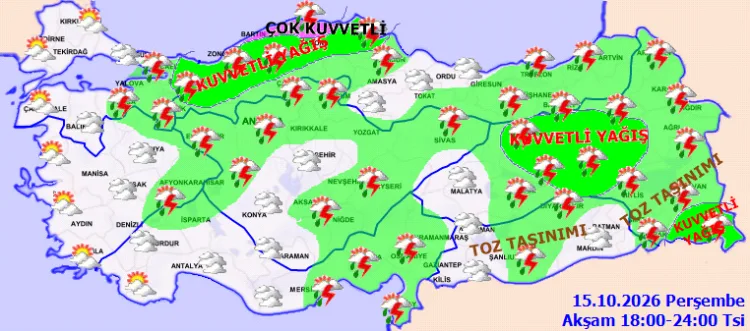 Meteoroloji'den kuvvetli yağış ve fırtına alarmı!