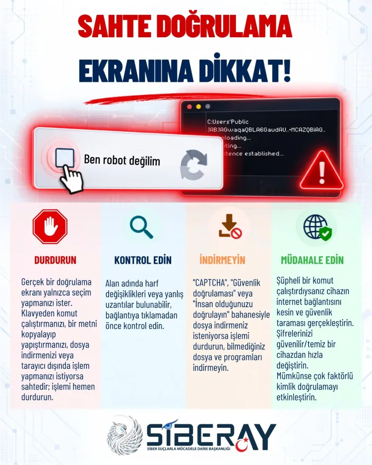 Sahte doğrulama ekranlarına dikkat