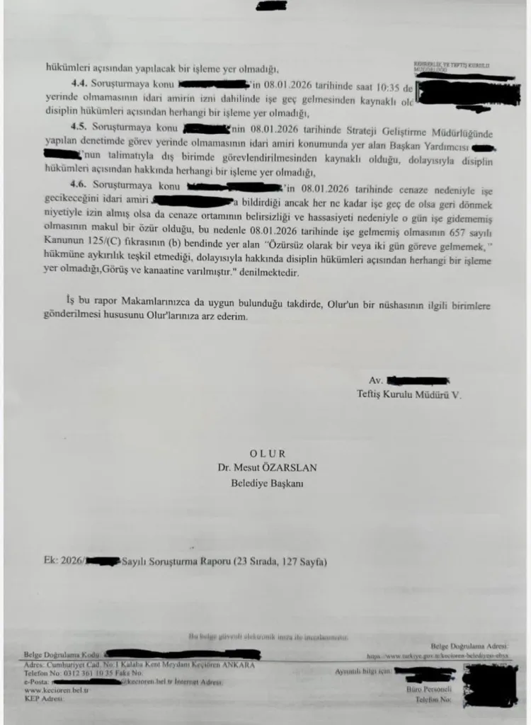 Keçiören'de Başkan Özarslan’dan Sayıştay raporu açıklaması