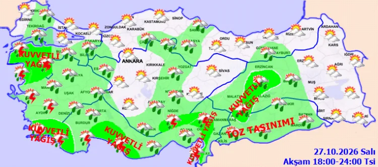 Kuvvetli yağış ve fırtına alarmı! Meteoroloji'den çok sayıda il için uyarı
