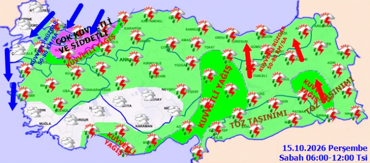 Meteoroloji'den kuvvetli yağış ve fırtına alarmı!