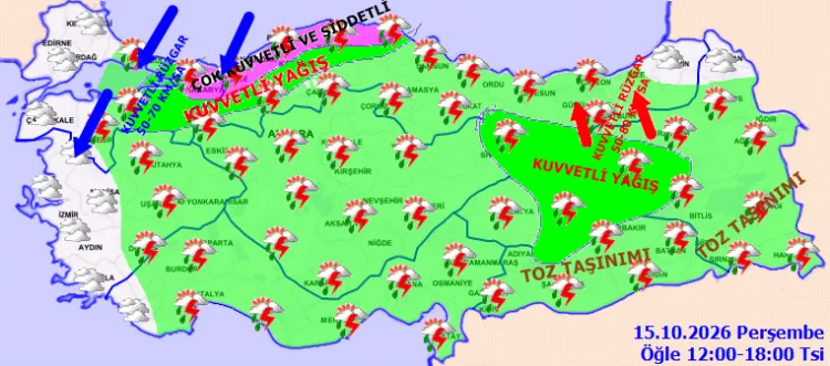Meteoroloji'den kuvvetli yağış ve fırtına alarmı!