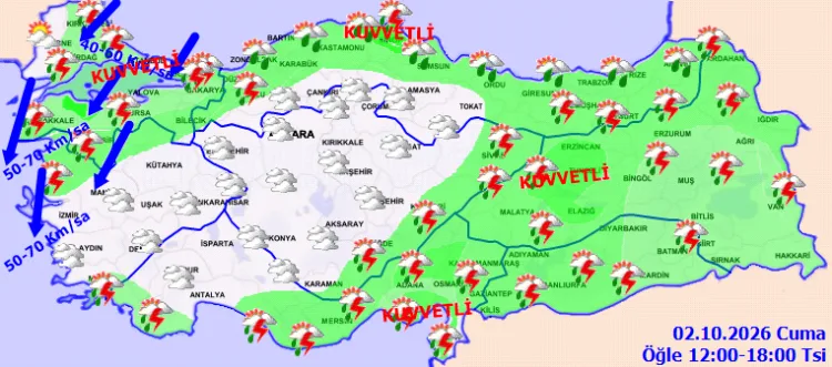Meteoroloji’den kuvvetli yağış ve fırtına uyarısı