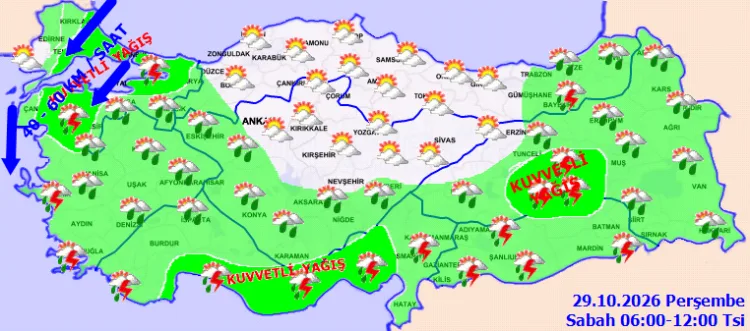 Meteoroloji’den peş peşe uyarılar! Şiddetli yağış ve kuvvetli rüzgar etkili olacak