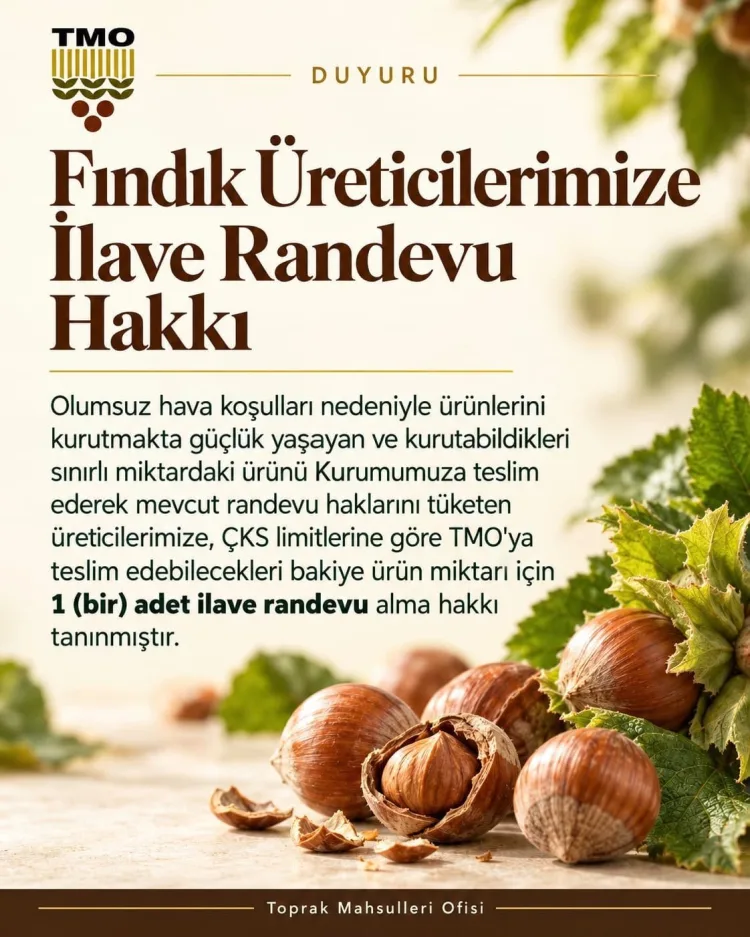 TMO’dan Üreticilere İlave Randevu İmkânı