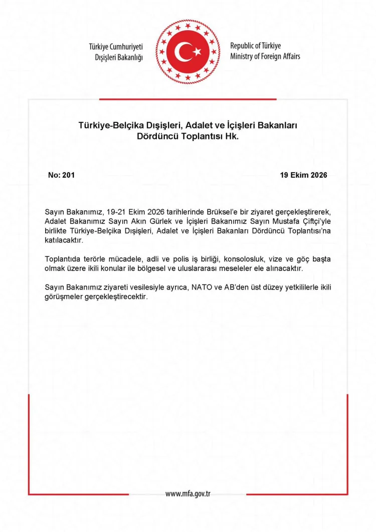 Türkiye-Belçika Zirvesi Brüksel’de! Terörle mücadele, vize ve göç masada