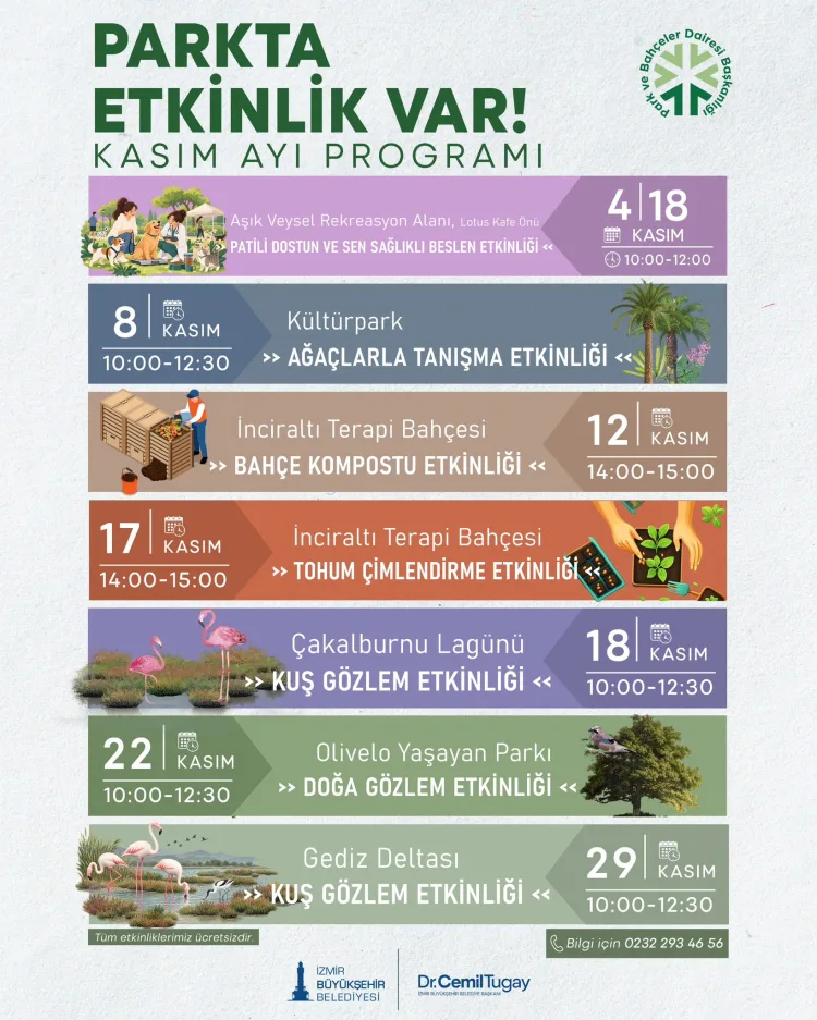 İzmir’de Kasım ayında doğayla iç içe geçecek