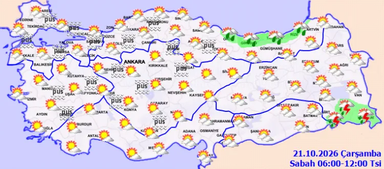 Meteoroloji’den sağanak yağış ve sis uyarısı!